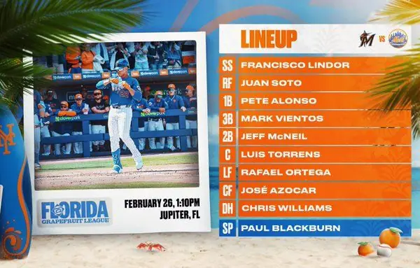 Mets vs Marlins spring training.