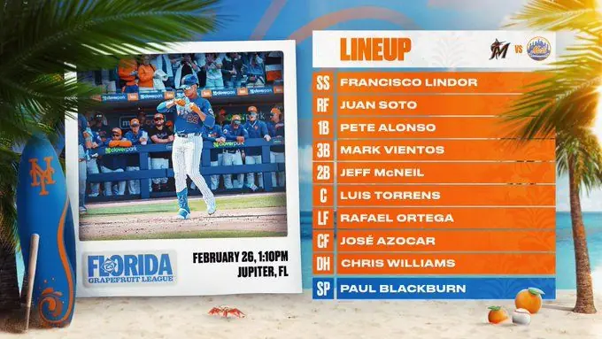 Mets vs Marlins spring training.